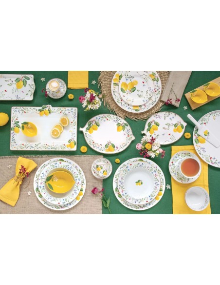 Piatti Fleurs et citrons set 18 pezzi