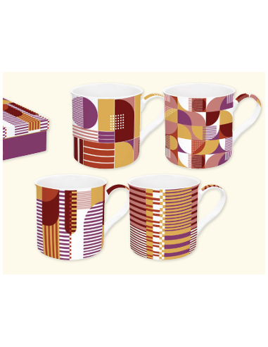 Tazze set da 4 Geometric Art
