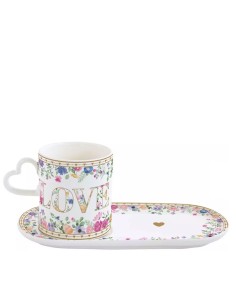 Mug con piattino Mon Amour