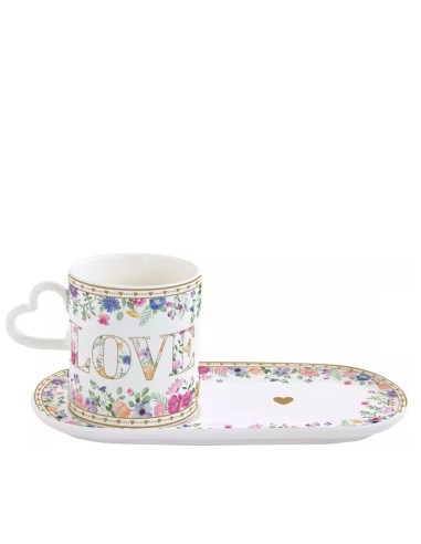 Mug con piattino Mon Amour