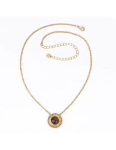 Collana con bottone in cat eye marrone Barbieri