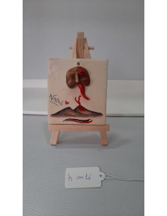 Maschera e Vesuvio su tavolozza di porcellana