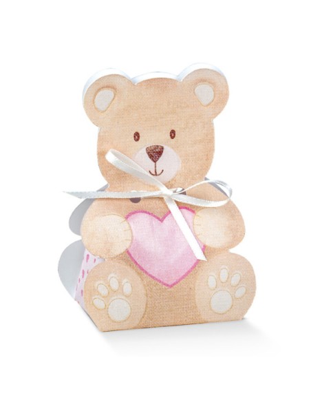 Orso portaconfetti  in rosa e celeste Scotton