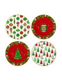 Piattini dessert set 4 Jingle Bells Easy Life