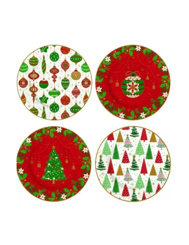 Piattini dessert set 4 Jingle Bells Easy Life